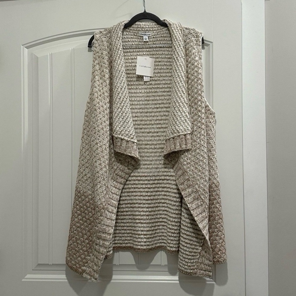 NWT Croft & Barrow Sleeveless Open Front Cardigan Sweater Size XXL